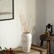 Uniquewise Ceramic Stripe Vase Vintage Boho Decorative Piece for Pampas Grass Ideal for Living Room Coffee Table Mantle Shelf and Centerpieces Modern Farmhouse Decor & Occassion Gift, White